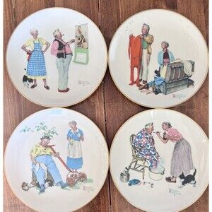 Norman Rockwell Limited Edition Collector Plates- 1978- Gorham- 4 Season Series